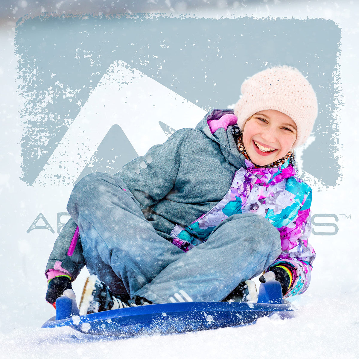 Kids Plastic Snow Sled with Handles O38894