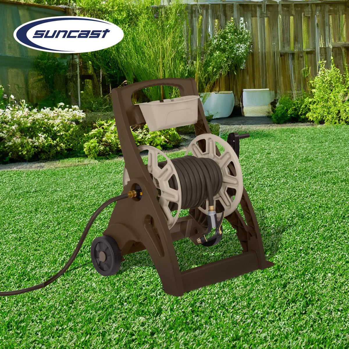 Lightweight Portable Garden Hose Reel Cart with Wheels and Crank Handle Q9728