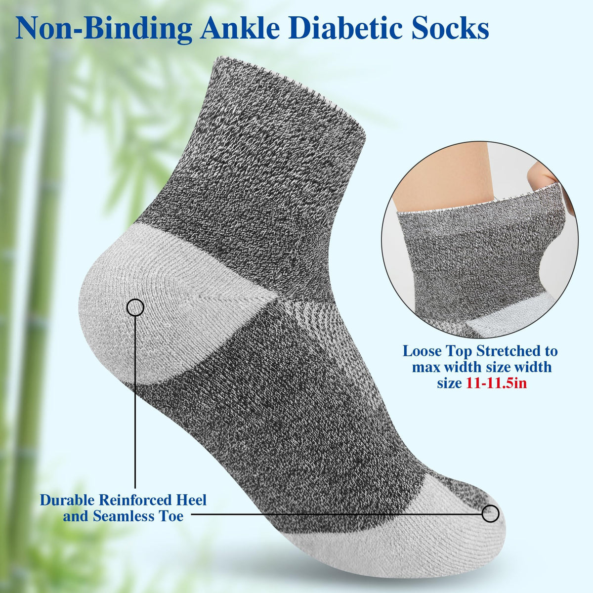 Diabetic Socks for Men, 10 Pairs Ankle & Low Cut Size 9-15 O8240
